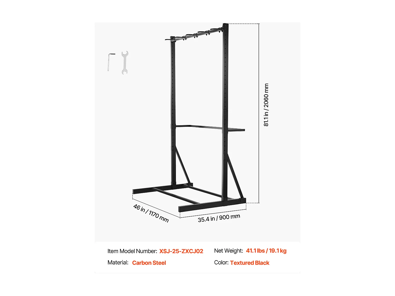 Fietsenstandaard SucceBuy 5 Fietsen Fietsendragers met 5 Robuuste Haken, Fietsopbergstandaard van Koolstofstaal, Verticale Fietsopbergstandaard voor Garage
