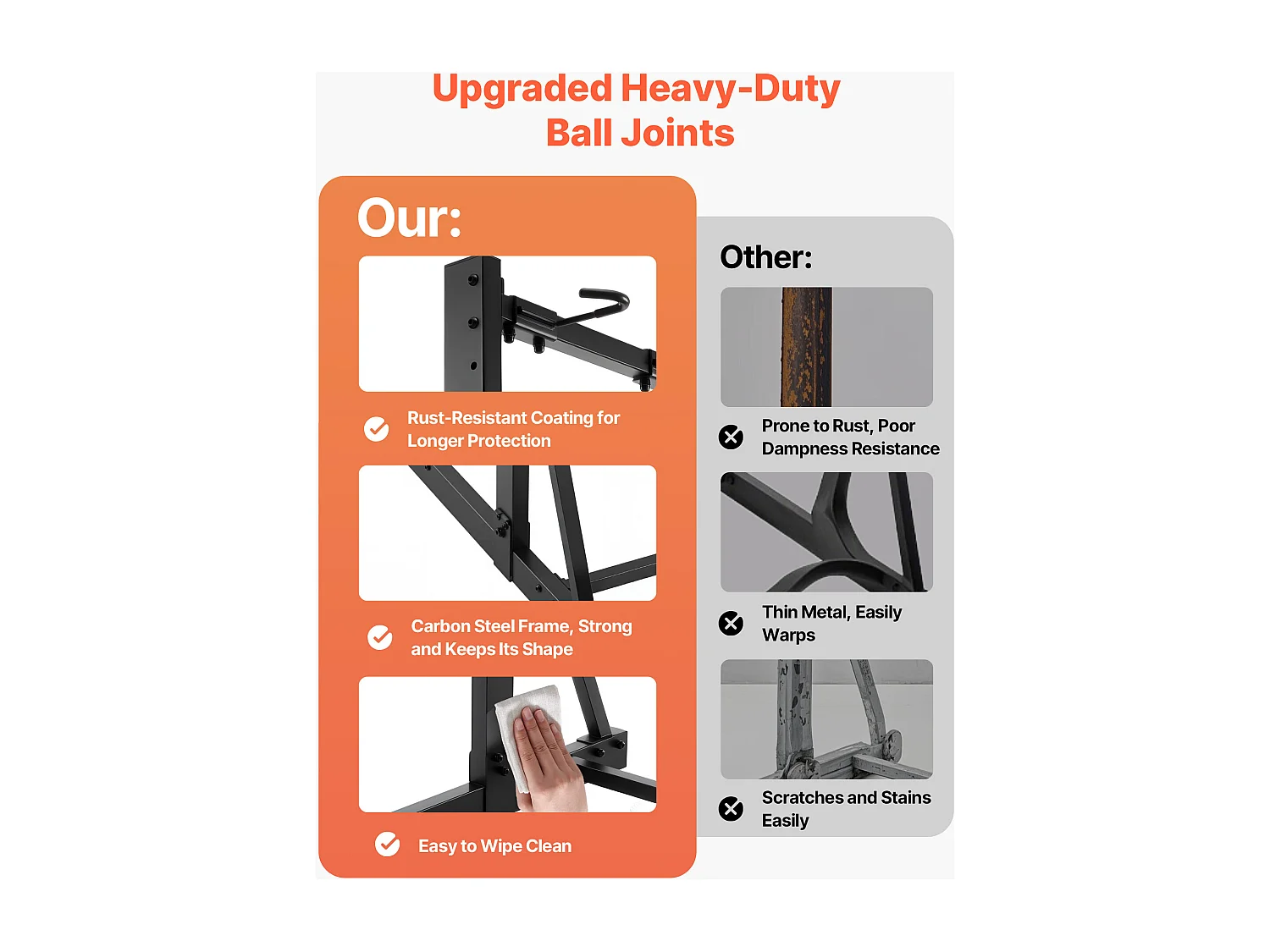 Fietsenstandaard SucceBuy 5 Fietsen Fietsendragers met 5 Robuuste Haken, Fietsopbergstandaard van Koolstofstaal, Verticale Fietsopbergstandaard voor Garage