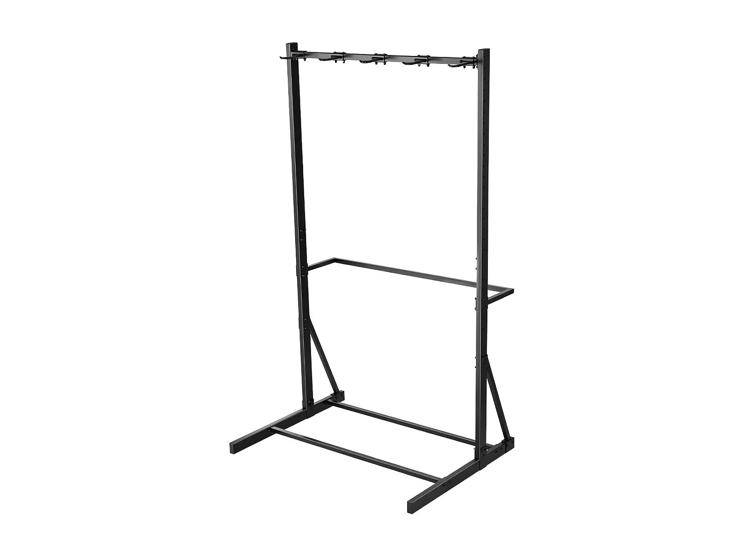 Fietsenstandaard SucceBuy 5 Fietsen Fietsendragers met 5 Robuuste Haken, Fietsopbergstandaard van Koolstofstaal, Verticale Fietsopbergstandaard voor Garage