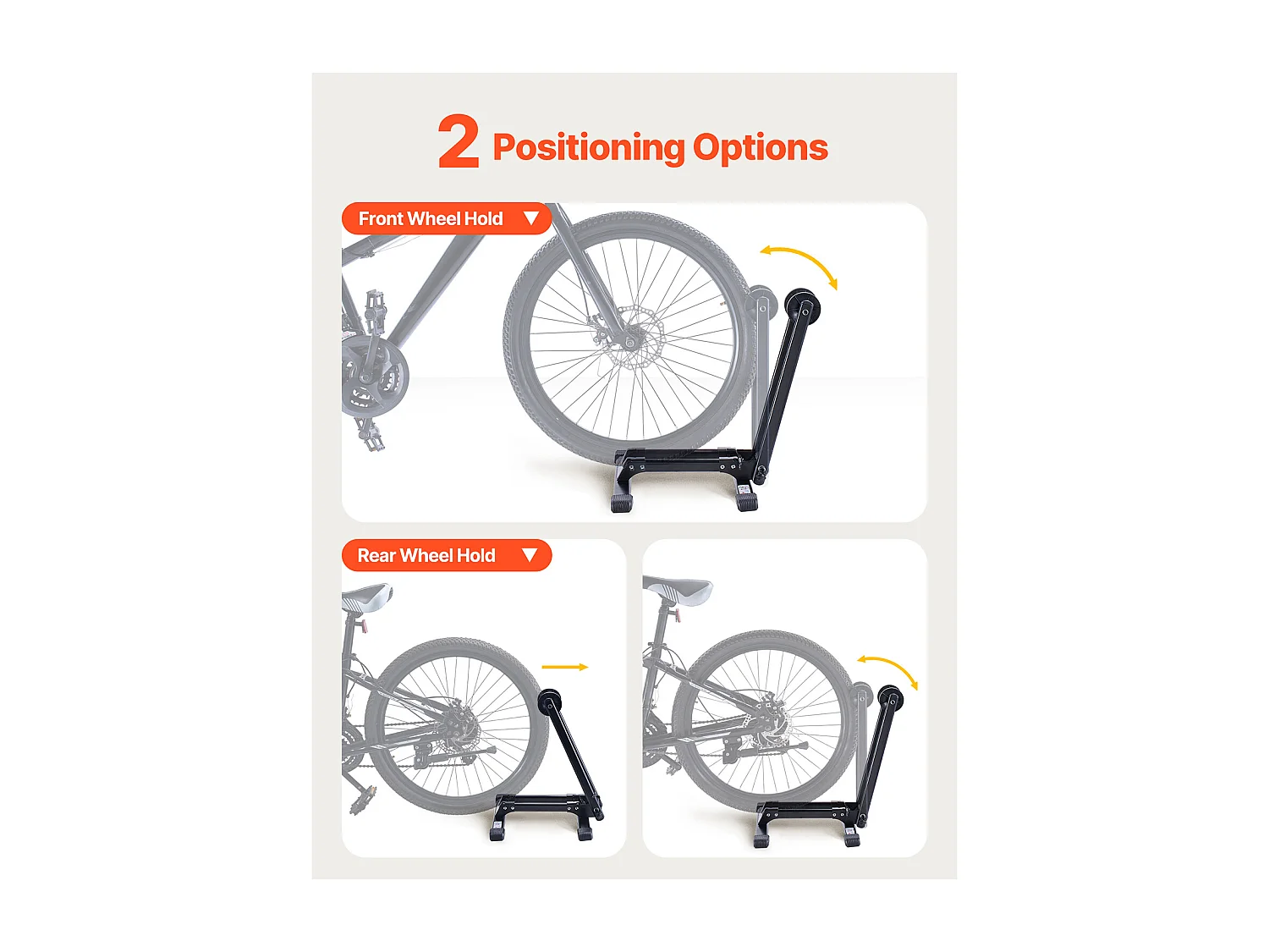 Support à Vélo SucceBuy Compatible avec VTT et Vélos 50.8-73.7 cm, Porte-vélos Pliable, Support de Rangement de Bicyclette Acier au Carbone, pour Garage