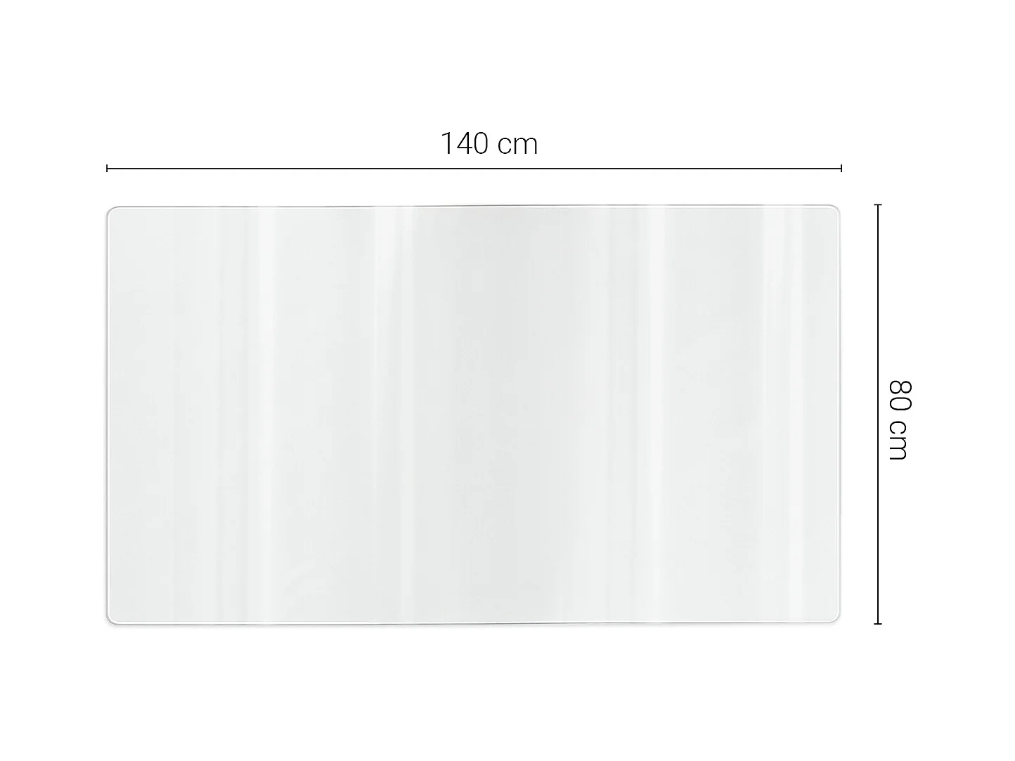 Schreibtischmatte durchsichtig wasserfest Tulup 140x80 - Wasserdicht und rutschfest für Büro großes Format