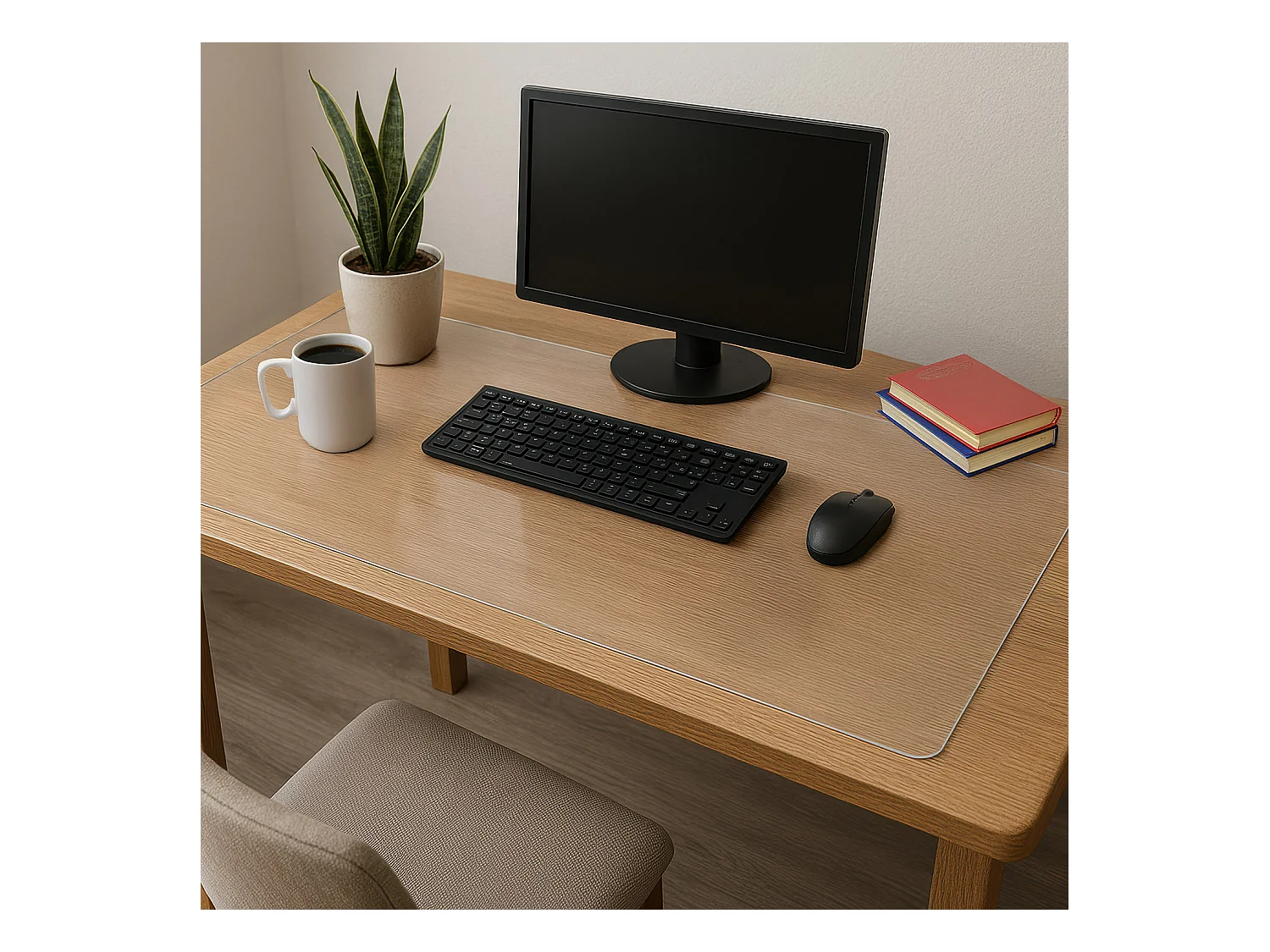Desk Pad transparent aus PVC Tulup 160x80 - Unterlage aus PVC für Schreibtisch für Gamer großes Format