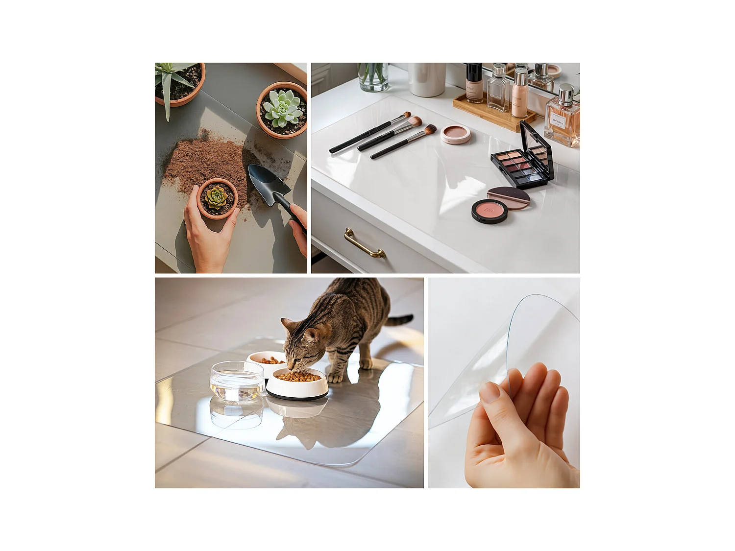 Desk Pad transparent wasserfest Tulup 120x60 - Rutschfester Schreibtischschutz für Homeoffice