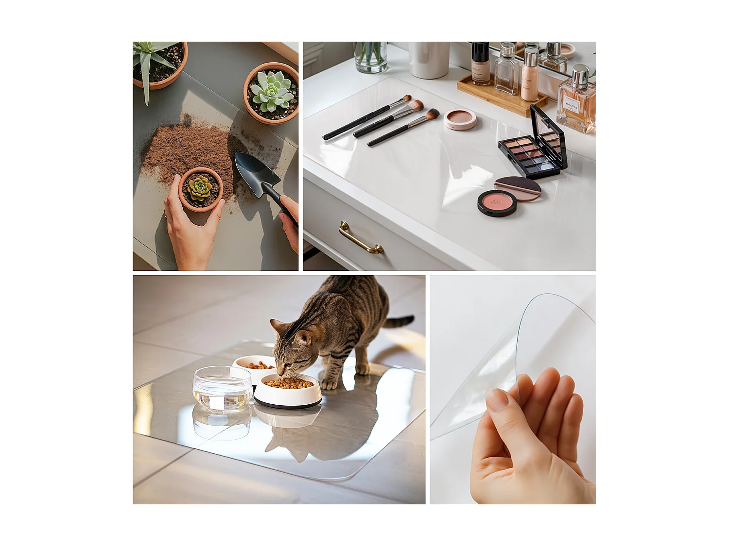 Desk Pad transparent wasserfest Tulup 120x60 - Rutschfester Schreibtischschutz für Homeoffice