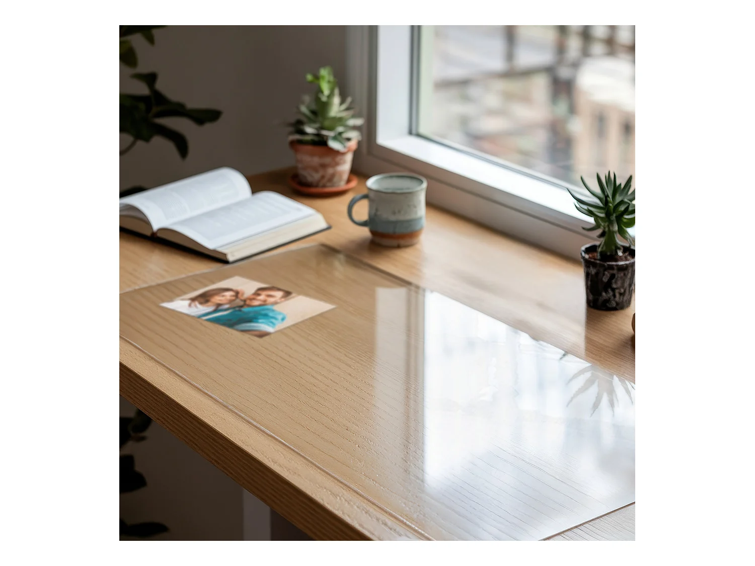 Schreibtischauflage transparent rutschfest Tulup 55x55 - Unterlage aus PVC für Schreibtisch