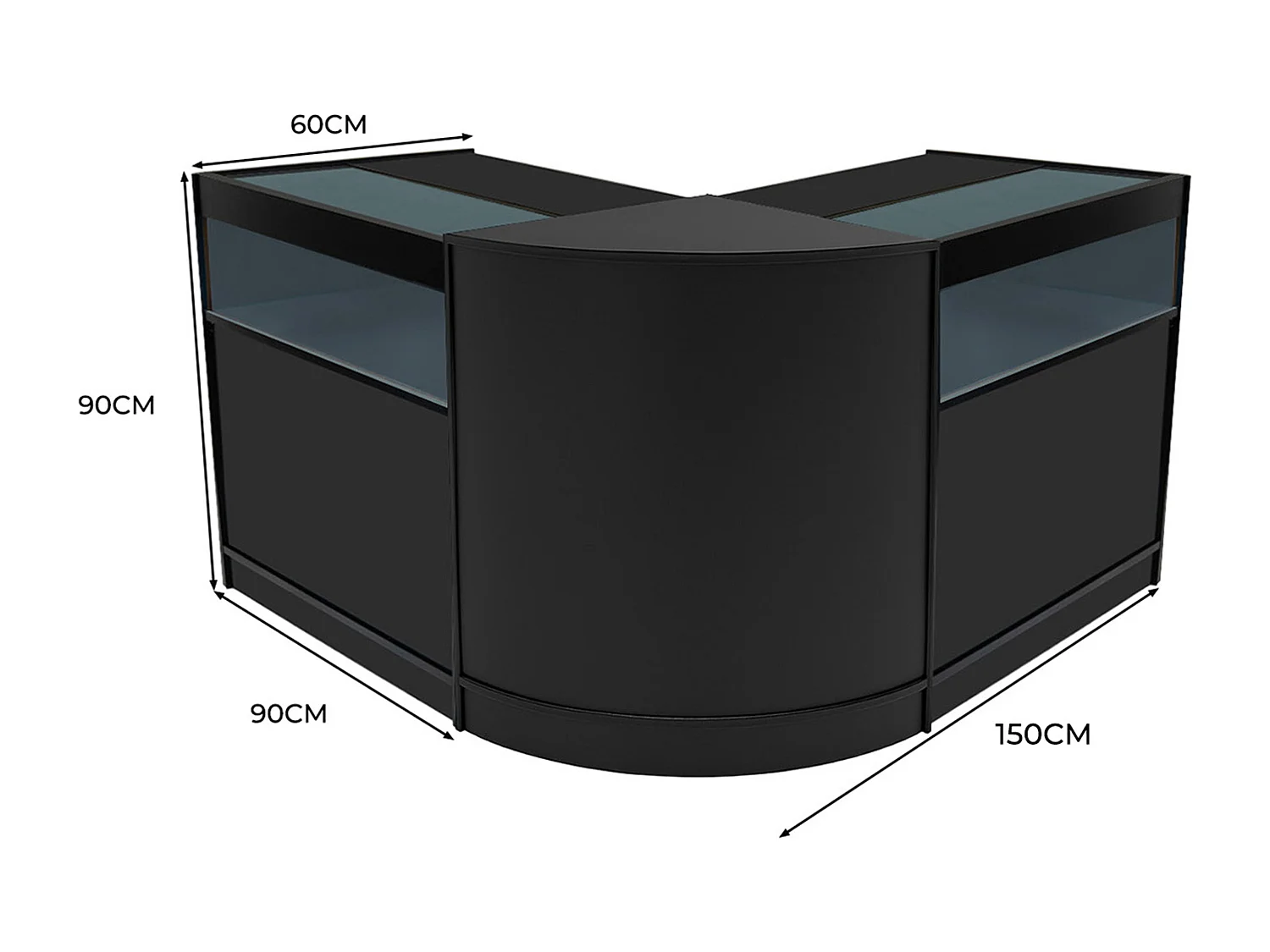 Comptoirs de Vente à LED Ensemble Iris - Noir CM60, 2 x B900