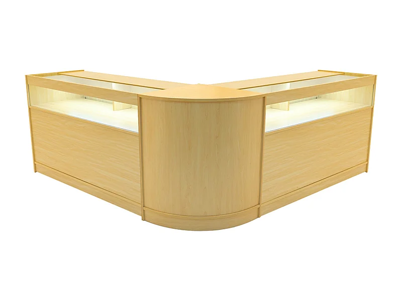 Iris LED Verkaufstheken-Set CM60 + B1500 (2 Stück) – Ahorn