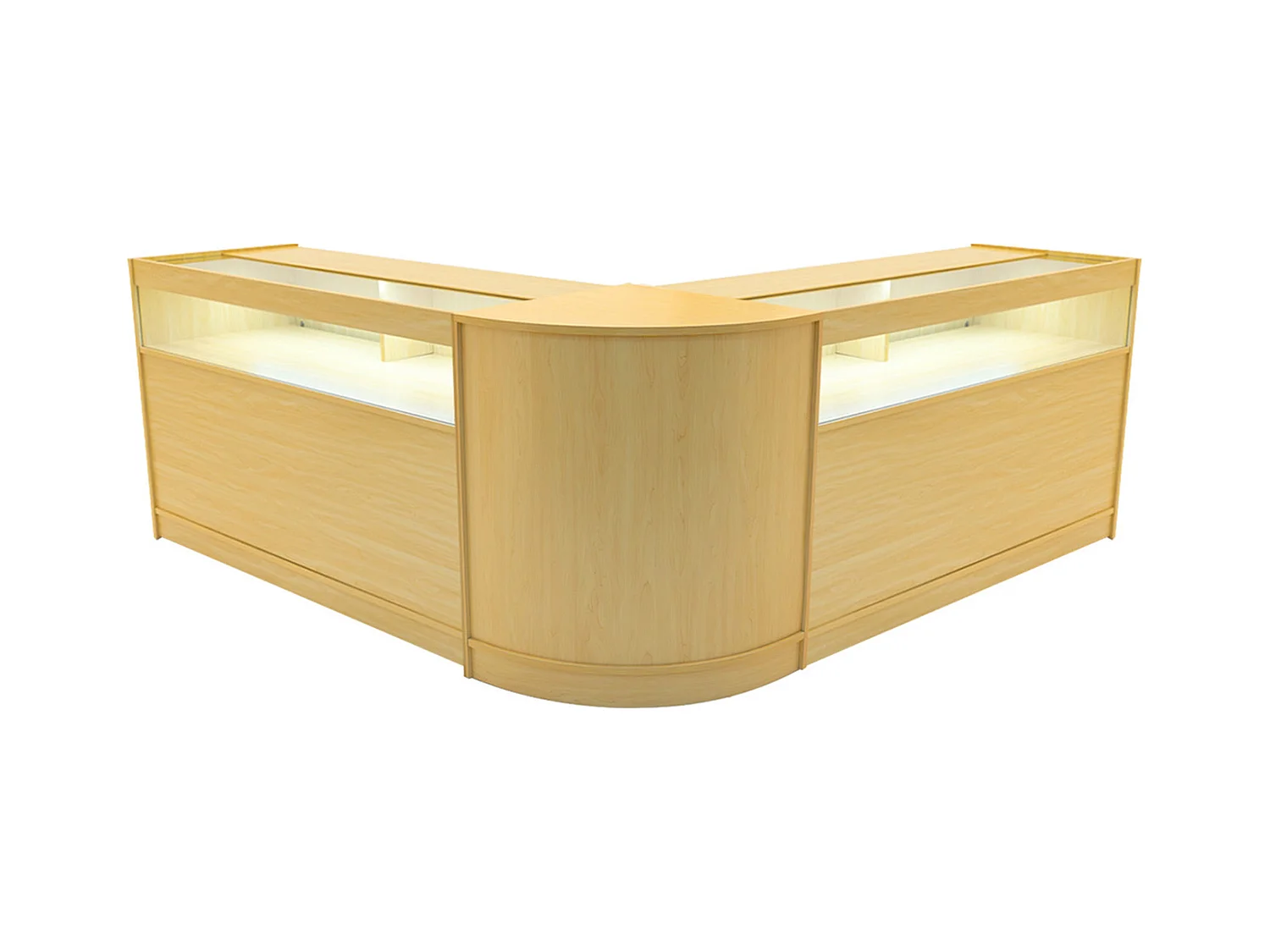 Iris LED Verkaufstheken-Set CM60 + B1500 (2 Stück) – Ahorn