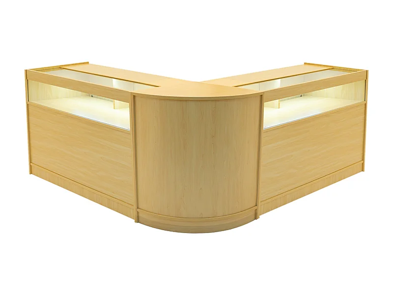 Iris LED Verkaufstheken-Set CM60 + B1200 (2 Stück) – Ahorn