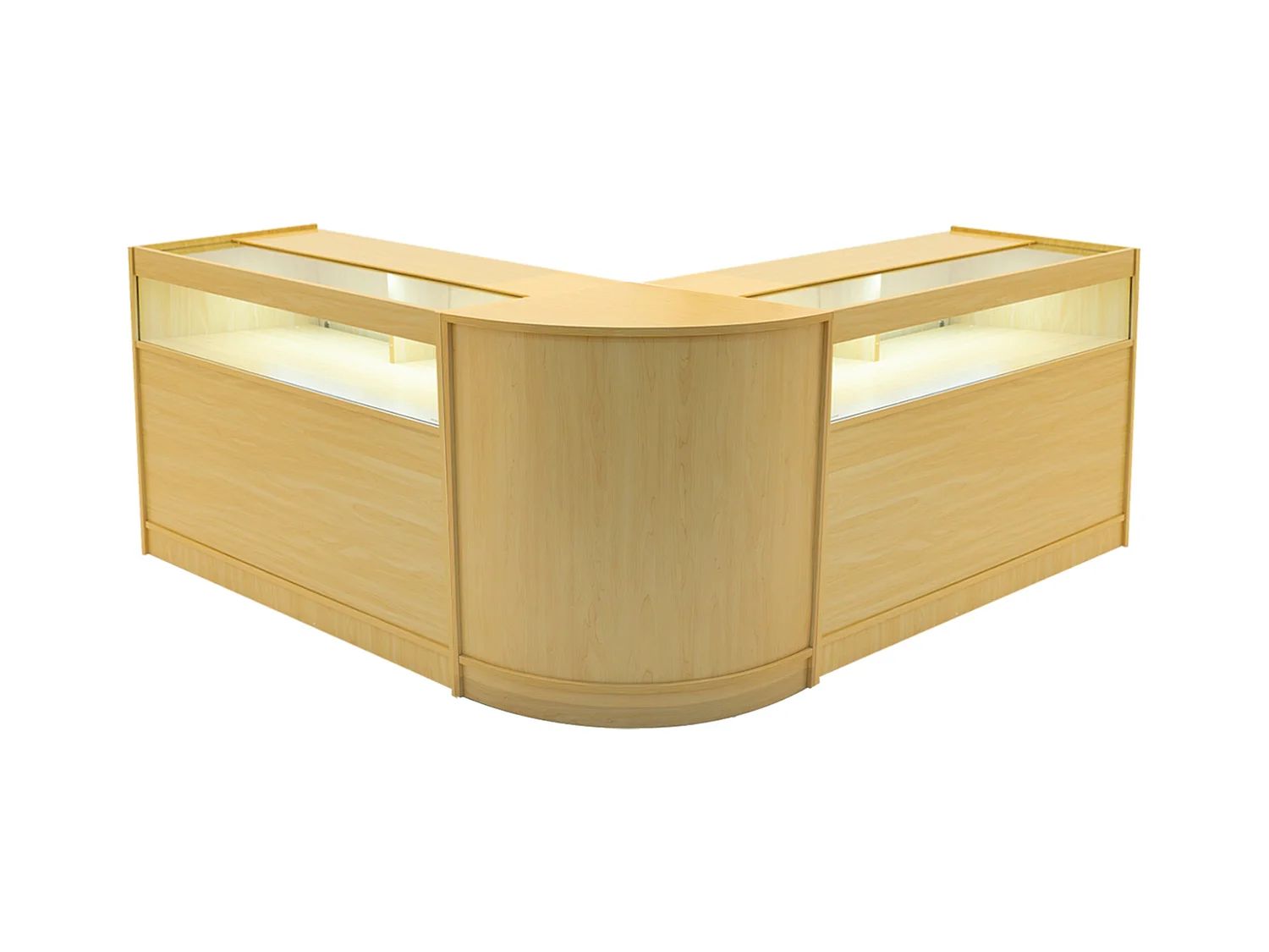 Iris LED Verkaufstheken-Set CM60 + B1200 (2 Stück) – Ahorn