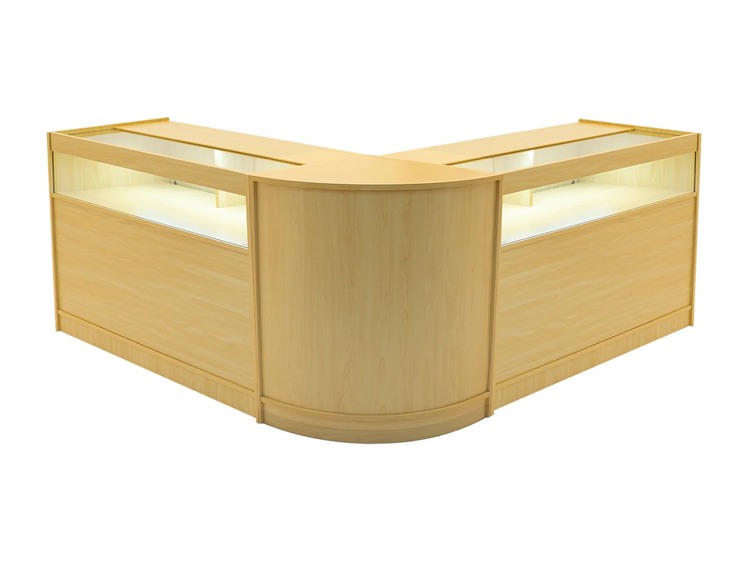 Set Banconi Negozio Iris LED B1200 CM60 Acero con Vetrina e Serratura