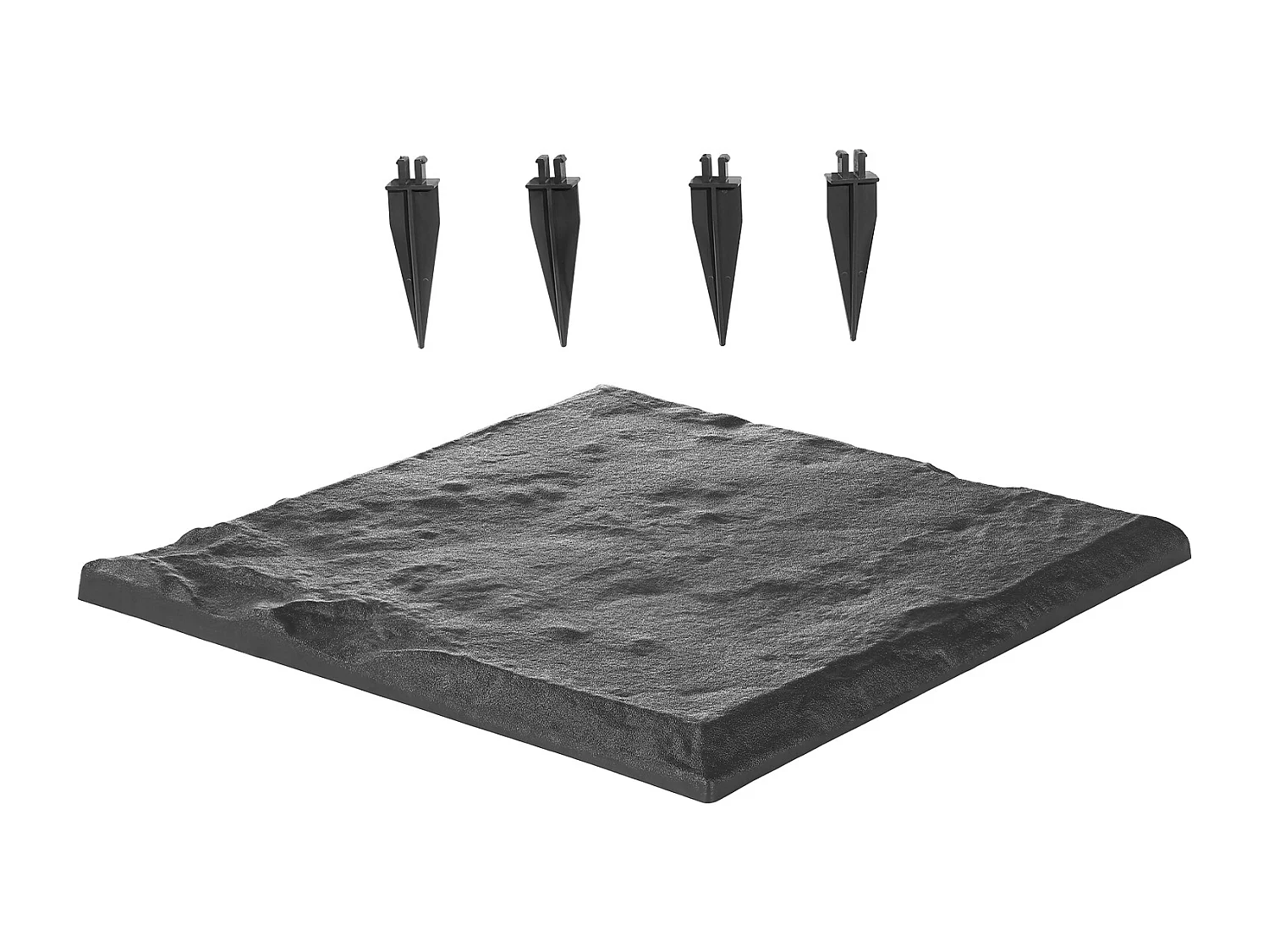 Pierres de Marche Jardin SucceBuy, 16 PCS, 39,5x39,5 cm, Aspect Pierre Naturelle en Résine PC ABS, avec Piquets de Sol, Pavés pour Pelouse, Terrasse, Gris