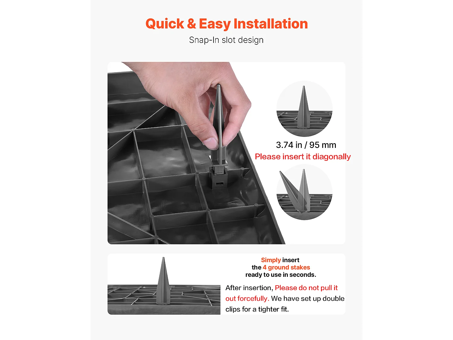 Pierres de Marche Jardin SucceBuy, 16 PCS, 39,5x39,5 cm, Aspect Pierre Naturelle en Résine PC ABS, avec Piquets de Sol, Pavés pour Pelouse, Terrasse, Gris