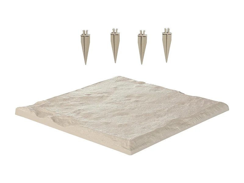 Kamienie Chodnikowe Ogród SucceBuy, 4 PCS, Płyty Chodnikowe Ogród, 39,5x39,5 cm, Wygląd Naturalnego Kamienia z Żywicy PC ABS, Kostka Brukowa na Trawnik, Taras