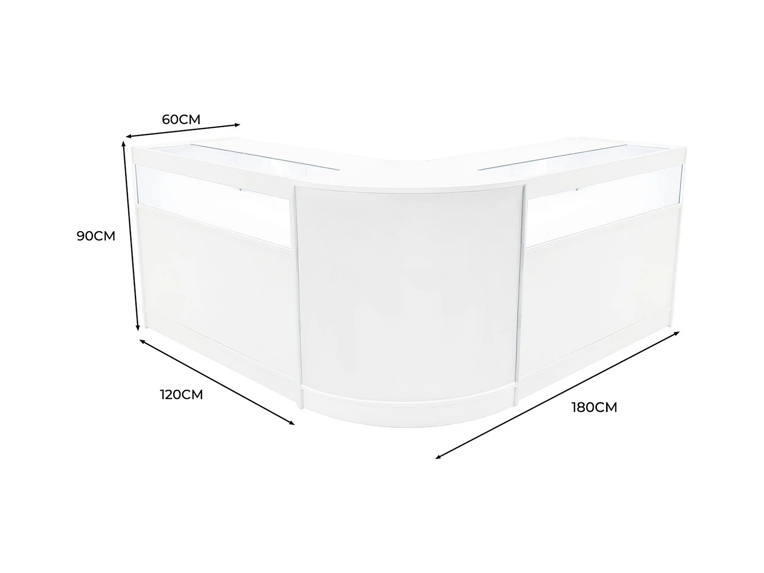 Iris LED Winkel Toonbank Set CM60 & 2 x B1200 - Wit