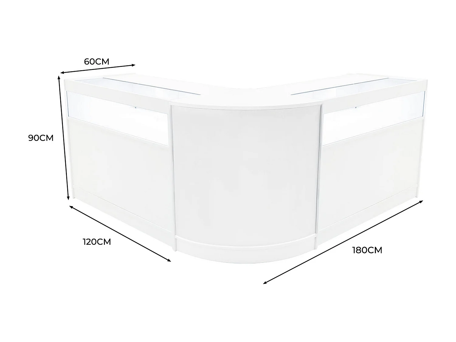 Iris LED Winkel Toonbank Set CM60 & 2 x B1200 - Wit
