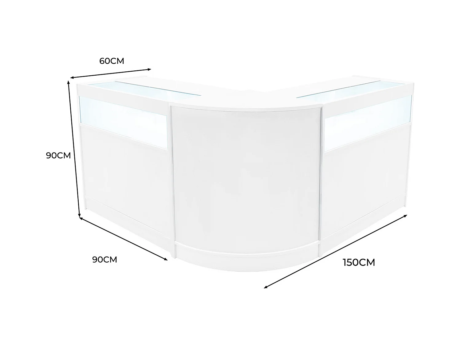 Iris LED Winkel Toonbank Set CM60 & 2 x B900 - Wit