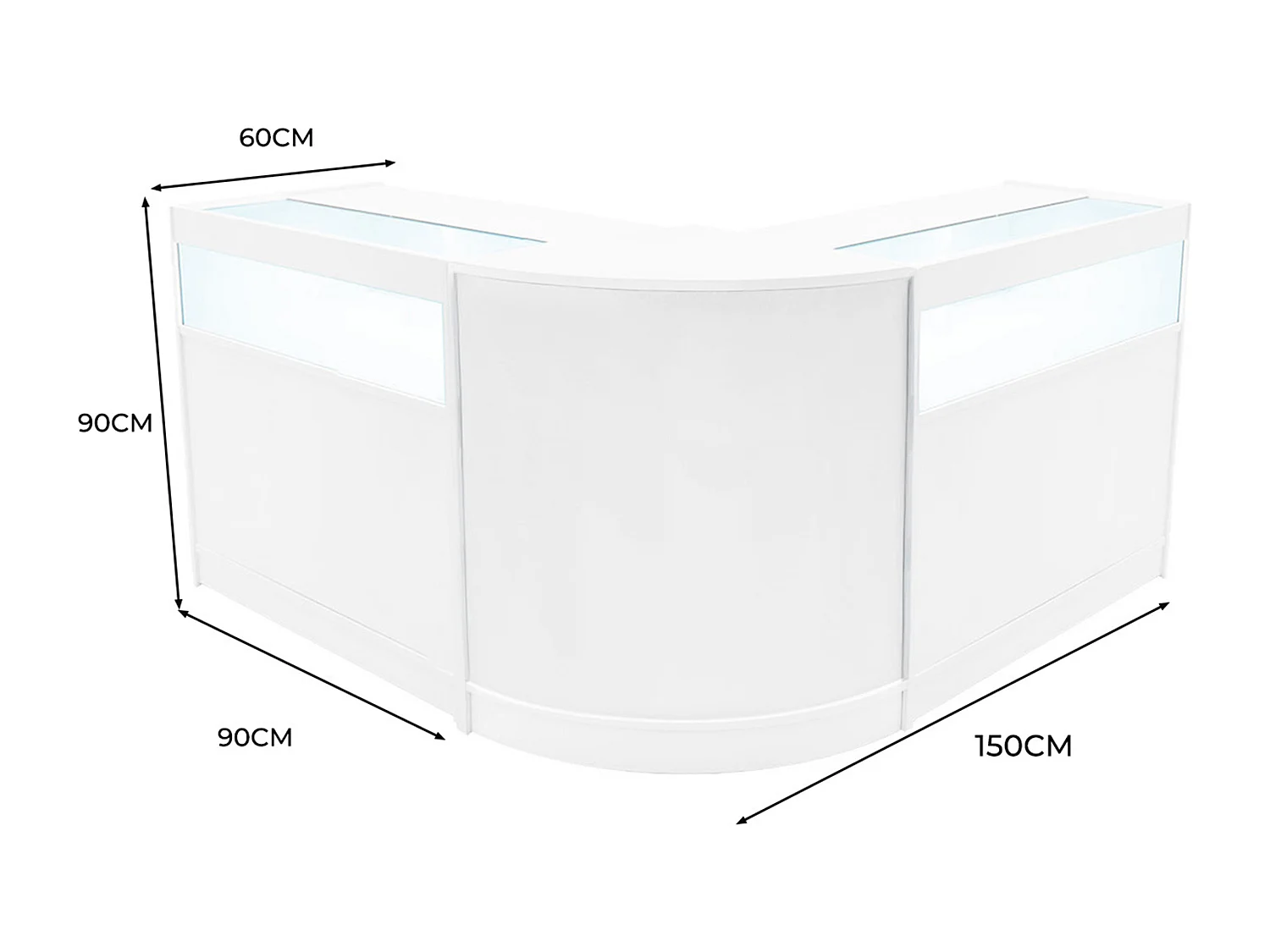 Iris LED Winkel Toonbank Set CM60 & 2 x B900 - Wit