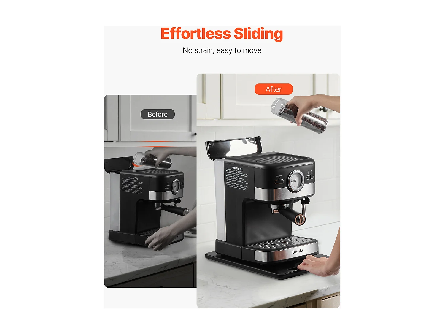 Bandeja Deslizante SucceBuy para Aparatos de Cocina, 35,6 x 24,1 cm, Tabla Móvil, para Cafetera, Pequeños Electrodomésticos de Cocina, Negro