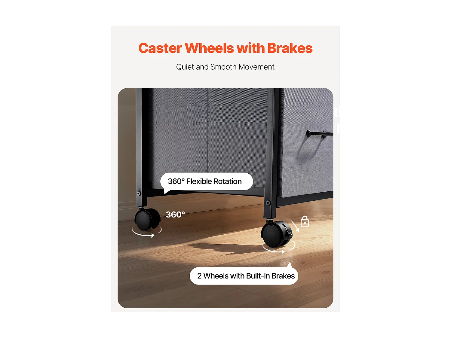 Armoire de Bureau SucceBuy, avec 3 Tiroirs en Tissu et 2 Étagères Ouvertes, Mobile, pour Rangement Classement des Documents et Dossiers, Maison, Marron