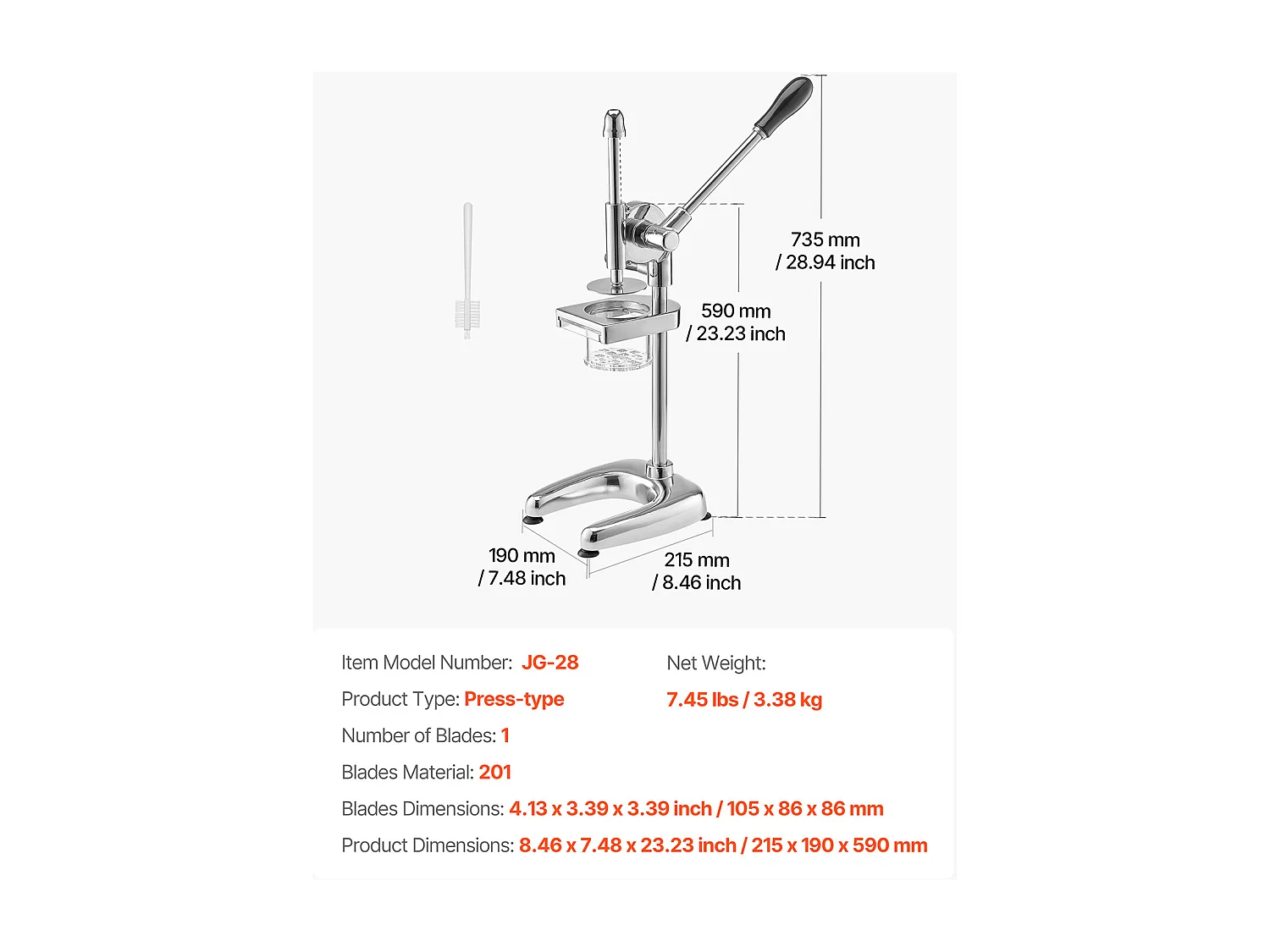 Cortador de Patatas Fritas SucceBuy Profesional, Exprimidor Manual de Patatas Fritas Largas, de Acero Inoxidable, para Cocina, Restaurante, Hogar