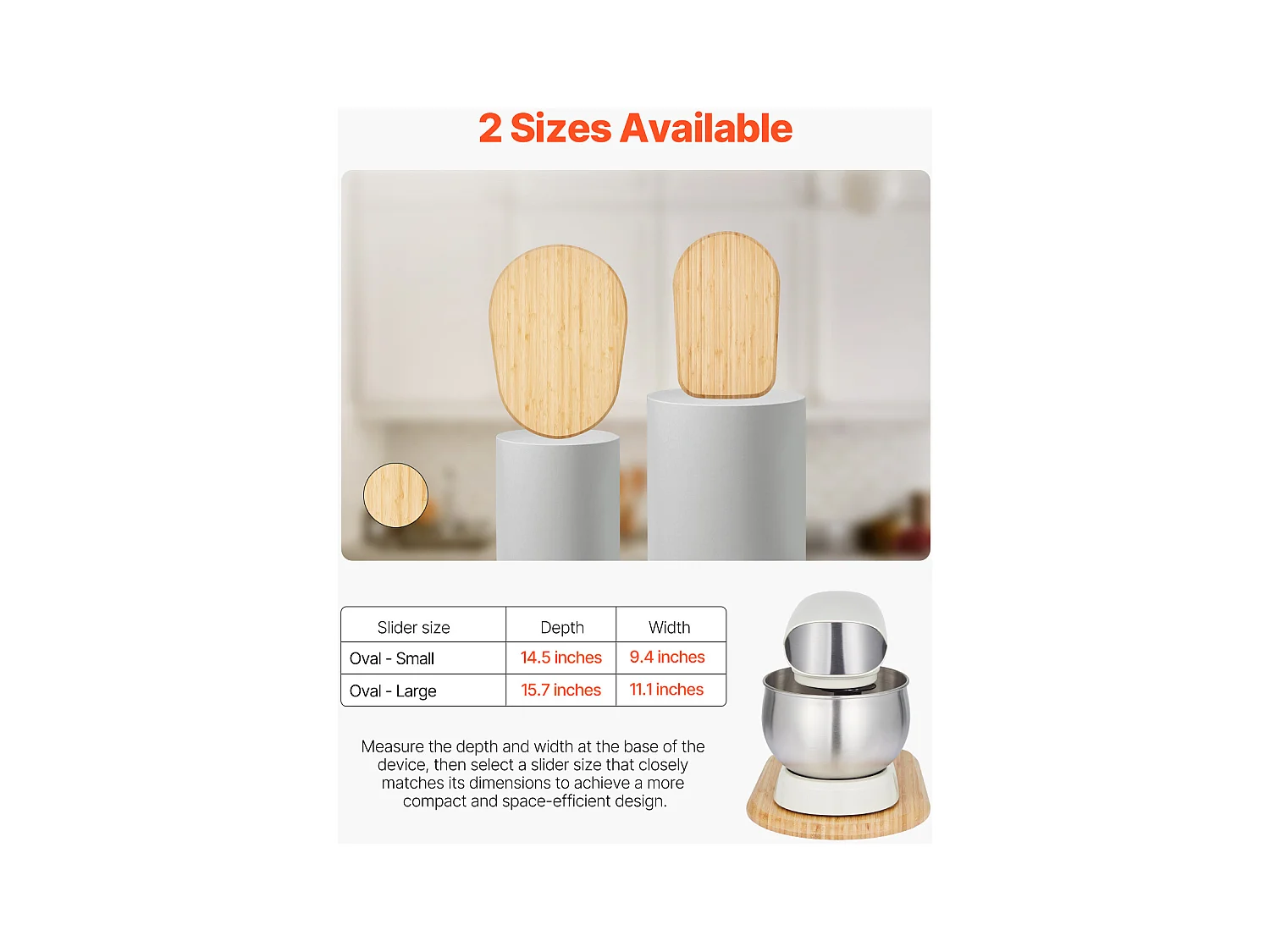 Plateau Coulissant SucceBuy pour Appareils de Cuisine, 39,9 x 28,2 cm, Plateau en Bois avec Pieds en PTFE, pour Petits Électroménagers de Cuisine, Couleur Bois