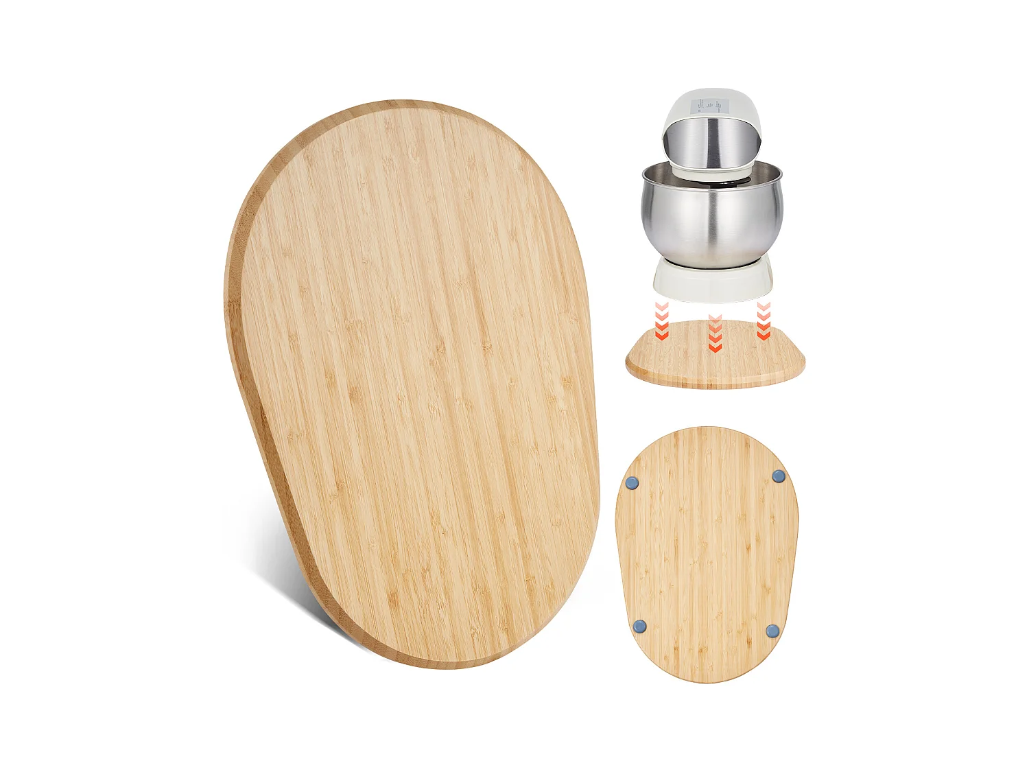 Plateau Coulissant SucceBuy pour Appareils de Cuisine, 39,9 x 28,2 cm, Plateau en Bois avec Pieds en PTFE, pour Petits Électroménagers de Cuisine, Couleur Bois