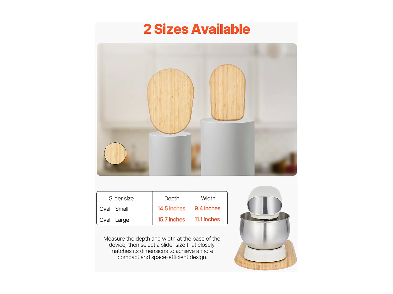 Plateau Coulissant SucceBuy pour Appareils de Cuisine, 39,9 x 28,2 cm, Plateau en Bois avec Pieds en PTFE, pour Petits Électroménagers de Cuisine, Couleur Bois
