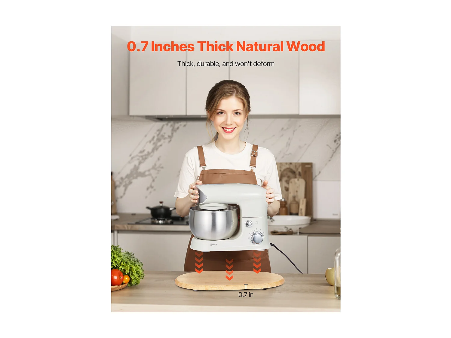 Plateau Coulissant SucceBuy pour Appareils de Cuisine, 39,9 x 28,2 cm, Plateau en Bois avec Pieds en PTFE, pour Petits Électroménagers de Cuisine, Couleur Bois