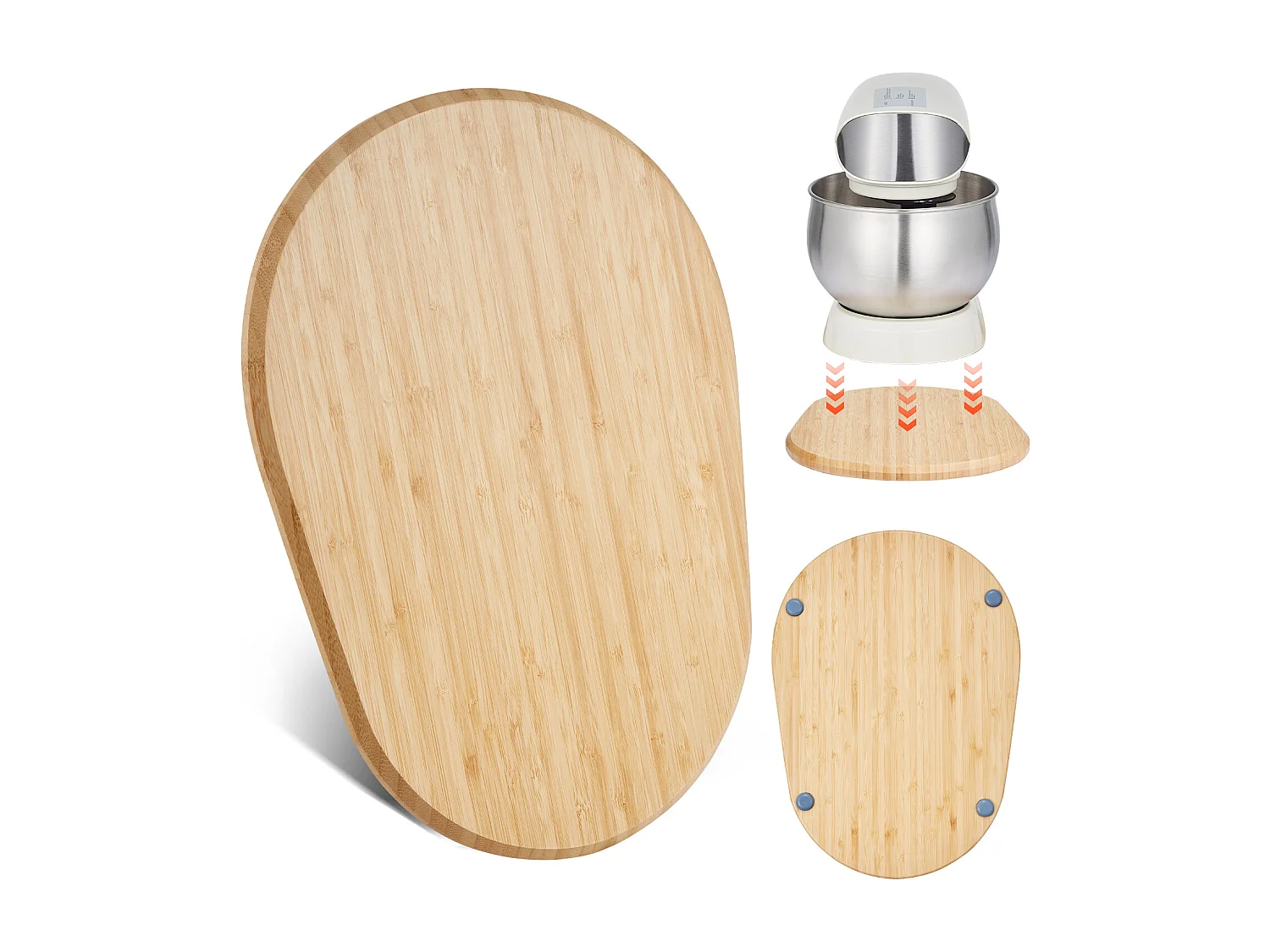 Plateau Coulissant SucceBuy pour Appareils de Cuisine, 39,9 x 28,2 cm, Plateau en Bois avec Pieds en PTFE, pour Petits Électroménagers de Cuisine, Couleur Bois