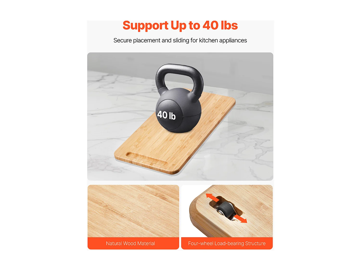 Vassoio Scorrevole SucceBuy per Elettrodomestici da Cucina, 36,8x19,1 cm, Piano Mobile, per Caffettiera, Piccoli Elettrodomestici da Cucina, Colore Legno