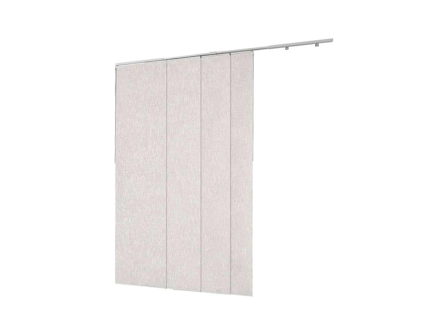 Store à Panneaux SucceBuy sur Rail Extensible, 116-218 cm Largeur, Panneau Japonais Vertical Ajustable jusqu'à 243 cm Hauteur, Gris Clair