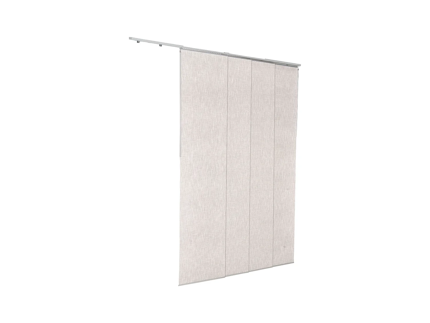 Store à Panneaux SucceBuy sur Rail Extensible, 116-218 cm Largeur, Panneau Japonais Vertical Ajustable jusqu'à 243 cm Hauteur, Gris Clair