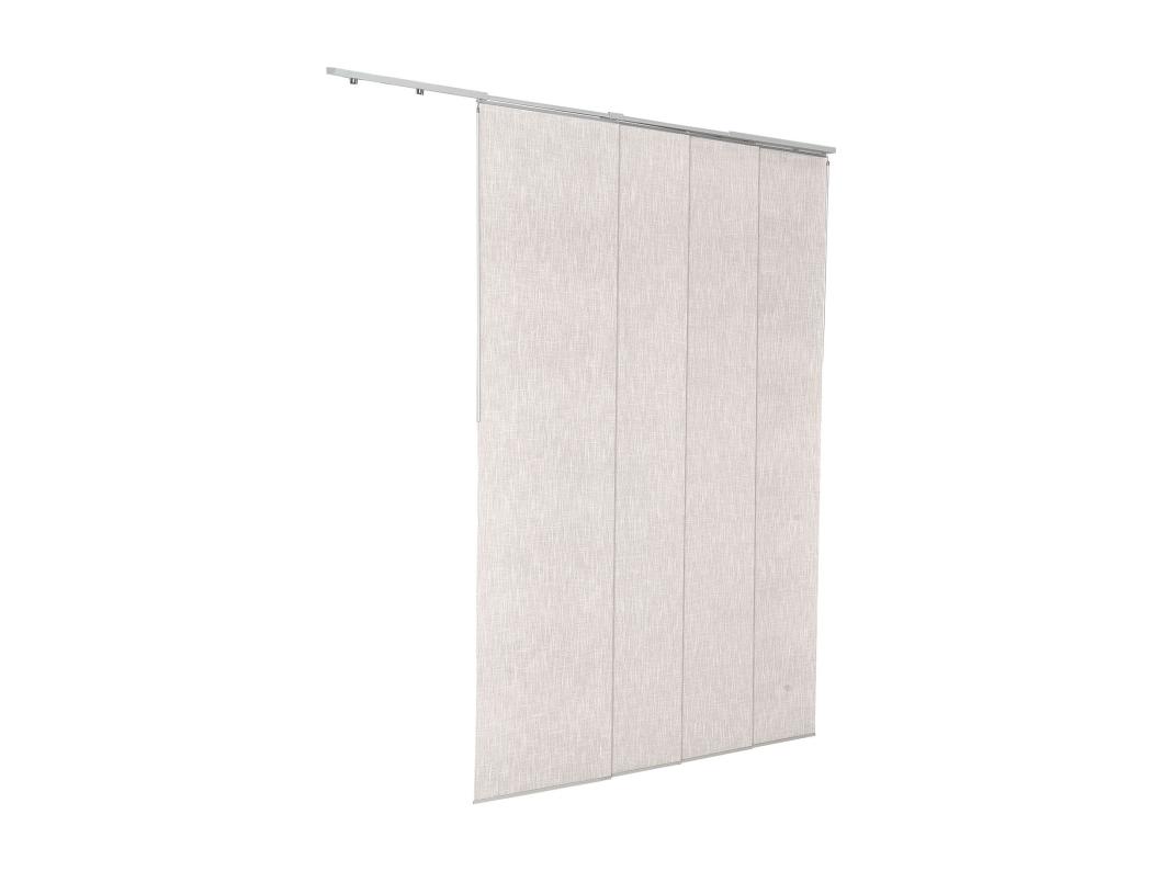 Store à Panneaux SucceBuy sur Rail Extensible, 116-218 cm Largeur, Panneau Japonais Vertical Ajustable jusqu'à 243 cm Hauteur, Gris Clair