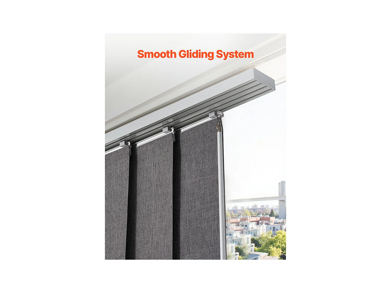 Store à Panneaux SucceBuy Occultants Verticaux sur Rail 116-218 cm de Large, Panneau Japonais Réglable jusqu'à 243 cm de Haut, Idéal pour Portes Coulissantes