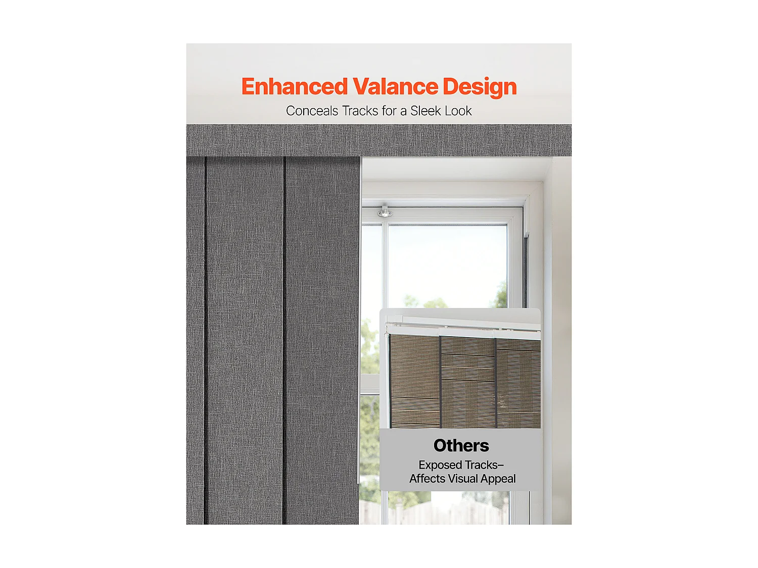 Verduisterend Paneelgordijn SucceBuy Verticaal op Rail 116-218 cm Breed, Japans Paneel Verstelbaar tot 243 cm Hoog, Ideaal voor Schuifdeuren