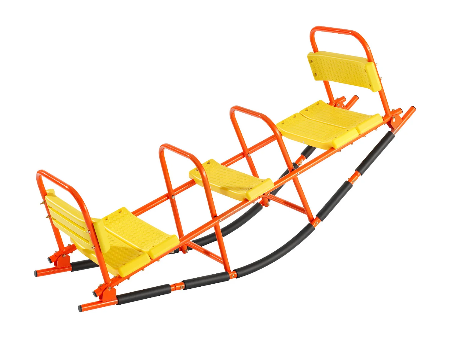 Balançoire à Bascule SucceBuy, Capacité de Charge 90,7 kg, avec Poignées, Larges Sièges à Dossier, pour Pelouse, Jardin, pour 2 Enfants 3 Ans et Plus