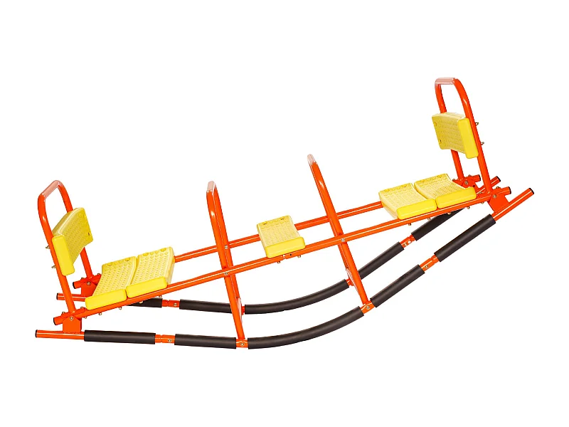 Balançoire à Bascule SucceBuy, Capacité de Charge 90,7 kg, avec Poignées, Larges Sièges à Dossier, pour Pelouse, Jardin, pour 2 Enfants 3 Ans et Plus