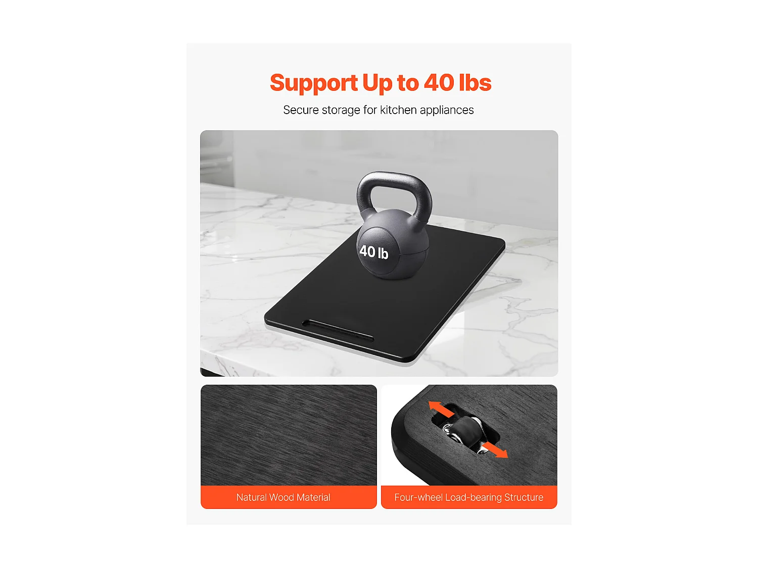 Vassoio Scorrevole SucceBuy per Elettrodomestici da Cucina, 40,6x30,5 cm, Tavola Mobile, per Caffettiera, Piccoli Elettrodomestici da Cucina, Nero