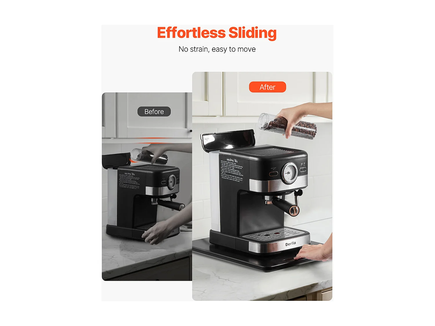 Vassoio Scorrevole SucceBuy per Elettrodomestici da Cucina, 40,6x30,5 cm, Tavola Mobile, per Caffettiera, Piccoli Elettrodomestici da Cucina, Nero