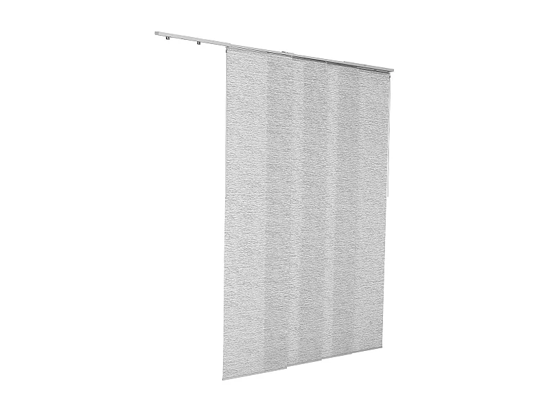 Persiana de Painéis SucceBuy em Trilho Extensível, 116-218 cm de Largura, Painel Japonês Vertical Ajustável até 243 cm de Altura, Cinza