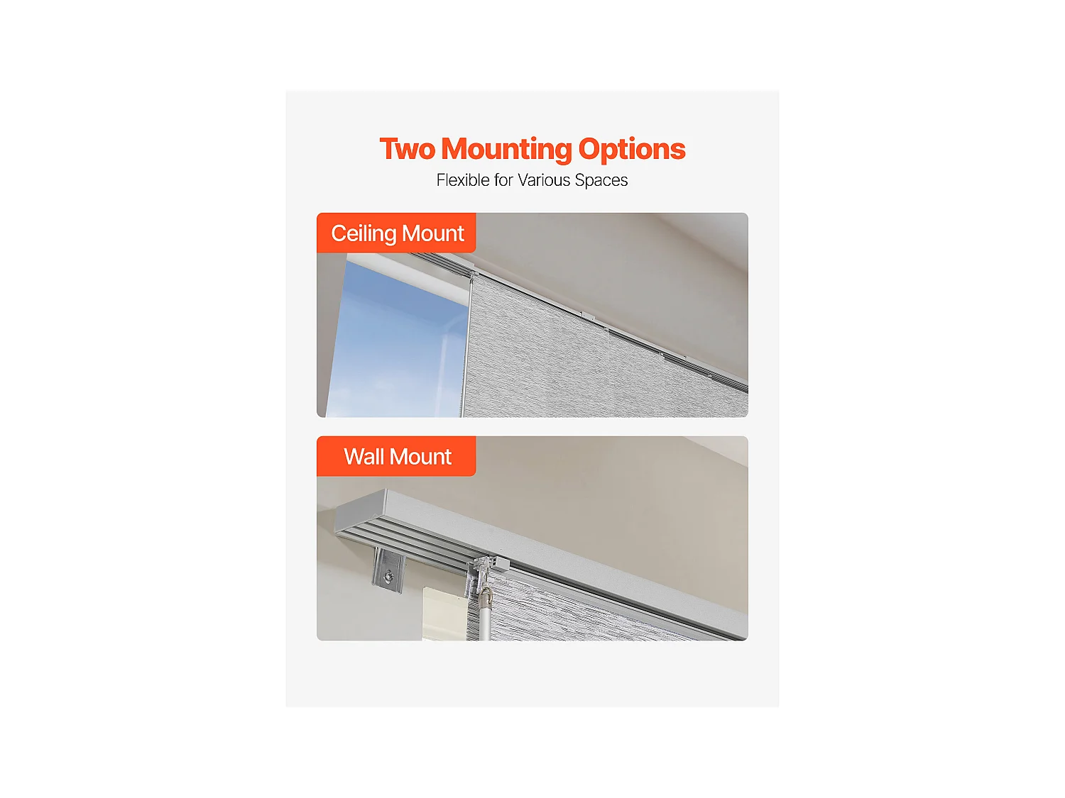 Store à Panneaux SucceBuy sur Rail Extensible, 116-218 cm de Largeur, Panneau Japonais Vertical Ajustable jusqu'à 243 cm de Hauteur, Gris