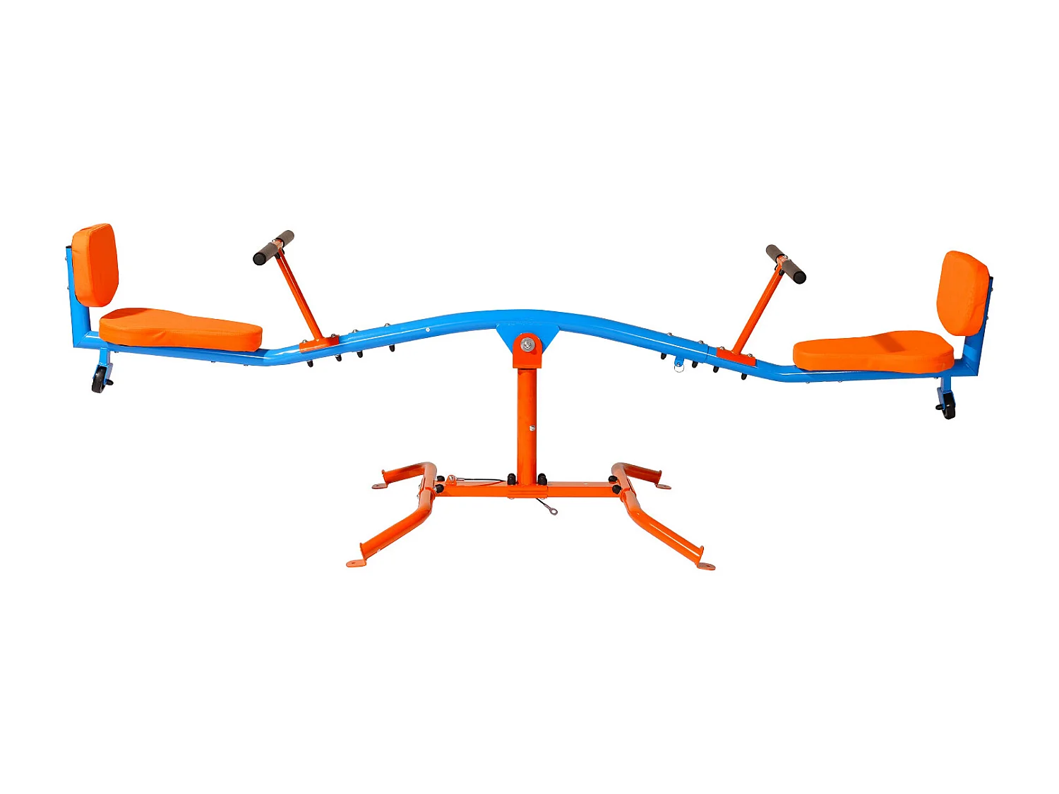 Balançoire à Bascule SucceBuy, Capacité de Charge 136 kg, avec Poignées Confortables, Sièges à Dossier, Rotation à 360°, pour 2 Enfants 3 Ans et Plus