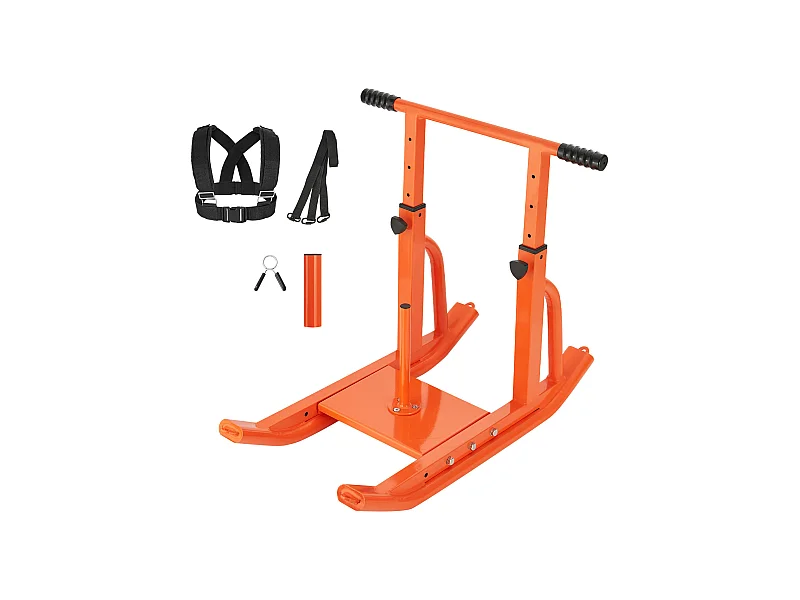 Sanki do Ćwiczeń Siłowych SucceBuy, Sprzęt do Treningu Siłowego, z Uchwytem o Regulowanej Wysokości, do Fitnessu, Pomarańczowe