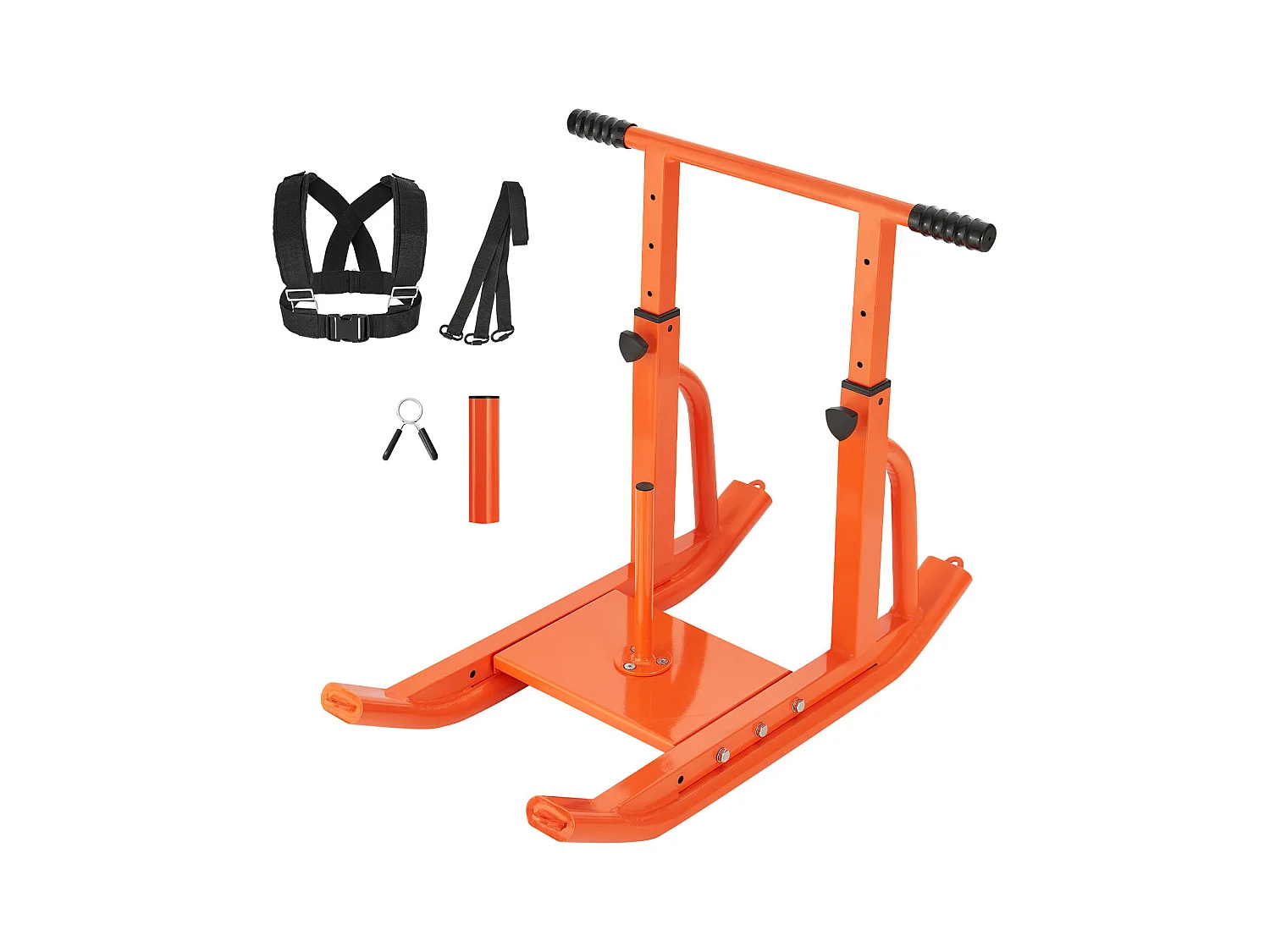 Krachtige Duw- en Trekslee SucceBuy, Krachttrainingsapparatuur, met in Hoogte Verstelbare Handgreep, voor Fitness, Oranje