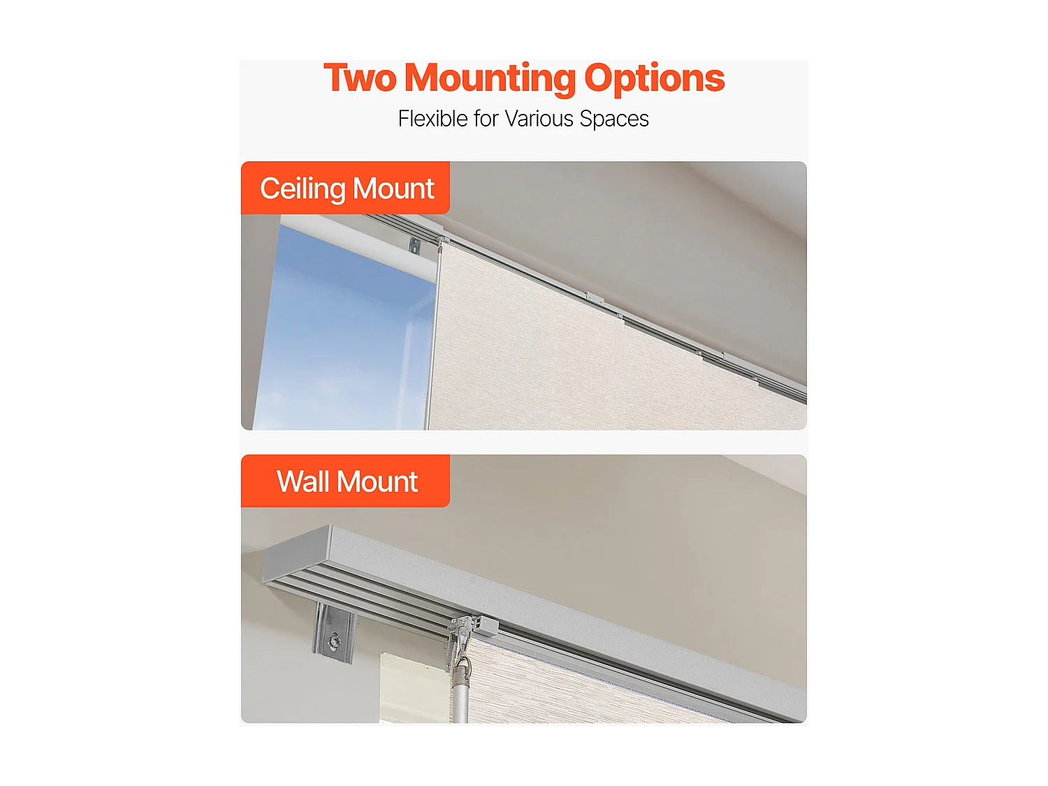 Store à Panneaux SucceBuy sur Rail Extensible, 116-218 cm de Largeur, Panneau Japonais Vertical Ajustable jusqu'à 243 cm de Hauteur, Marron Clair