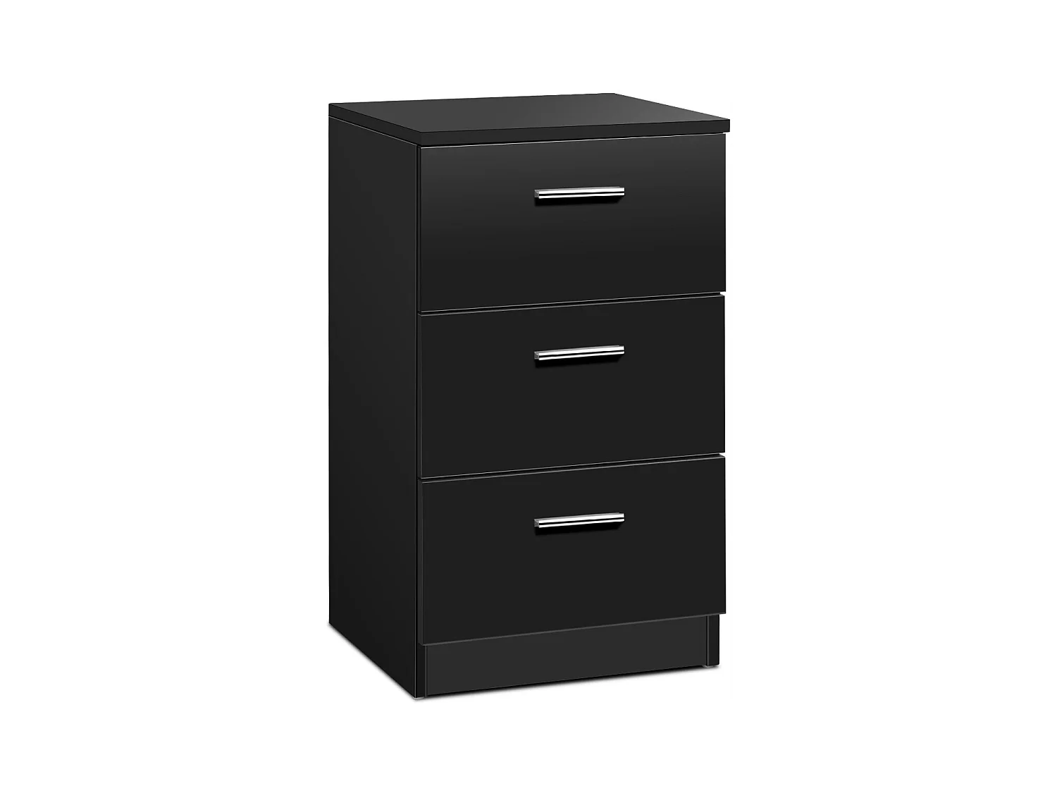 Table de Chevet à 3 Tiroirs de Rangement Caisson de Rangement Support d'Imprimante en MDF, 35x38x67cm, Noir