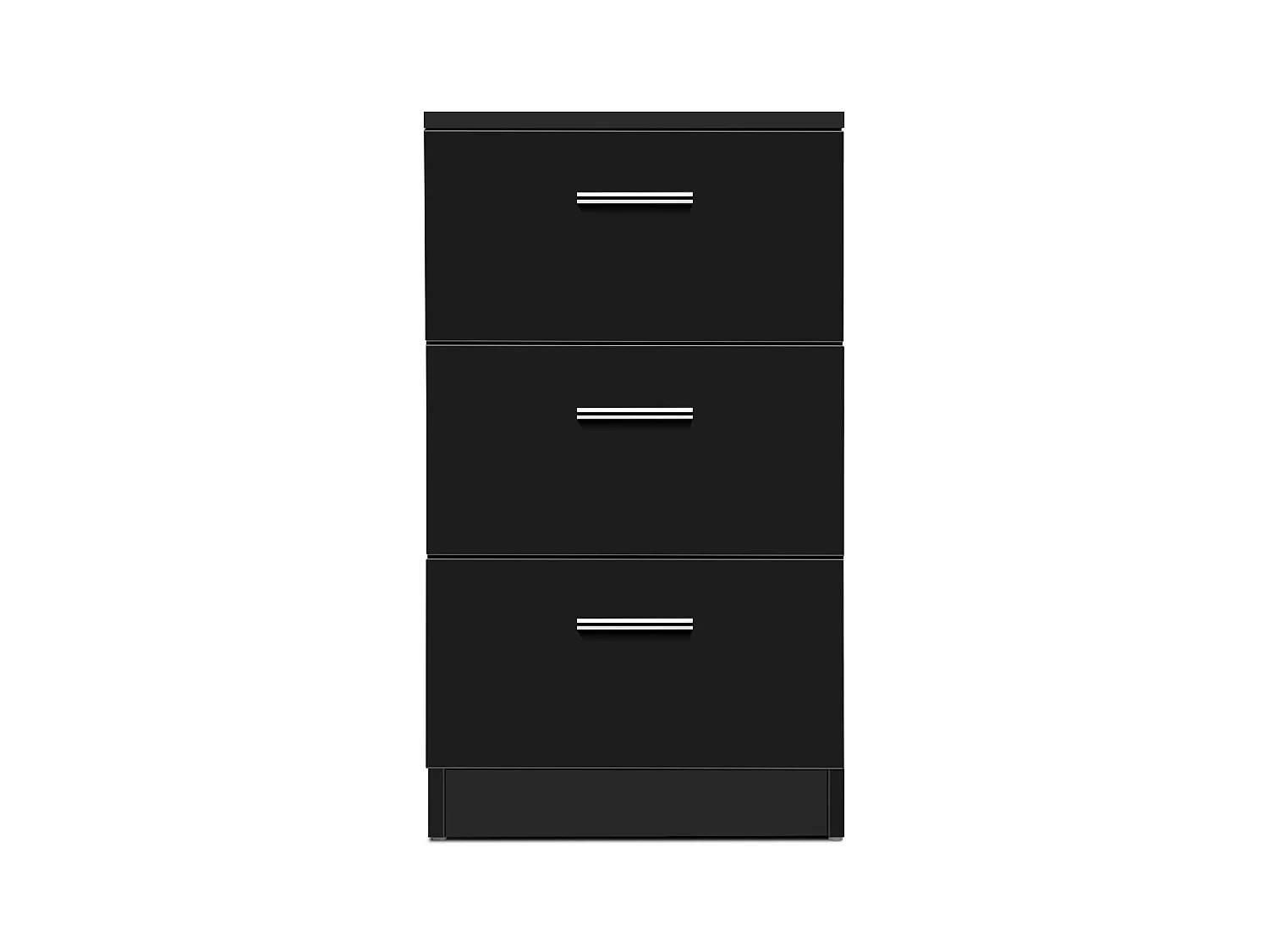 Table de Chevet à 3 Tiroirs de Rangement Caisson de Rangement Support d'Imprimante en MDF, 35x38x67cm, Noir