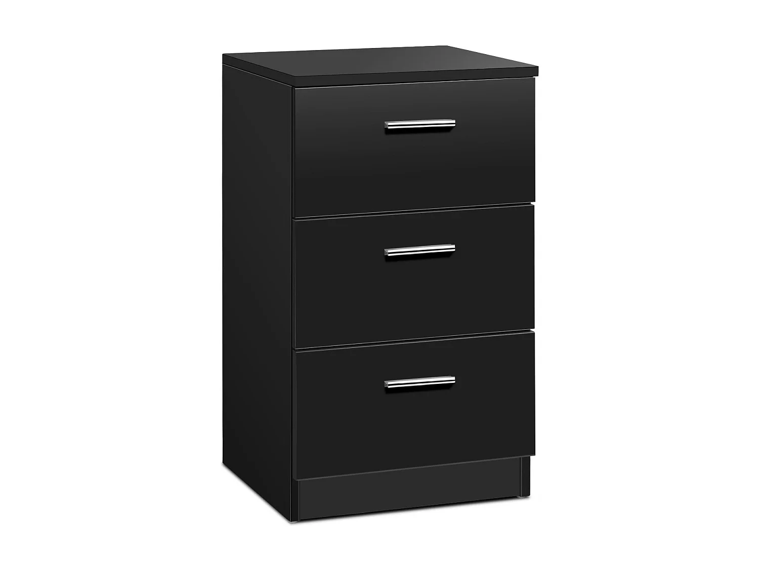 Nachttisch Nachtschrank Schubladenkommode mit 3 Schubkästen Spanplatte 38 x 67 x 35cm Schwarz