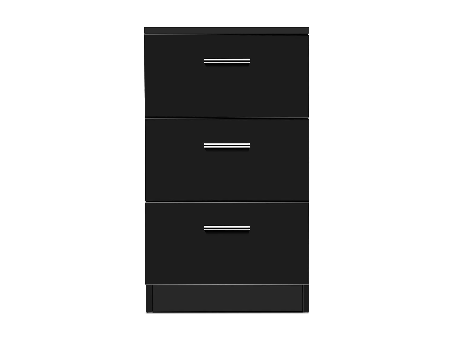 Nachttisch Nachtschrank Schubladenkommode mit 3 Schubkästen Spanplatte 38 x 67 x 35cm Schwarz